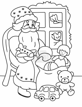 cartoon  Santa claus for coloring for childrens