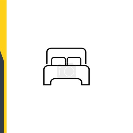Illustration for Hotel, Motel, apartment - double bed. Bed for two. icon vector - Royalty Free Image