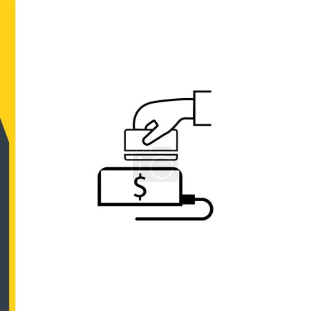 Illustration for Payment by card with pos terminal icon vector - Royalty Free Image
