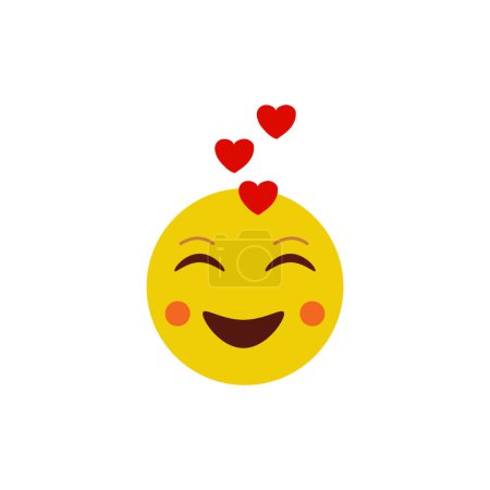 Illustration for Love emoji, february 14 valentine's day, vector icon - Royalty Free Image