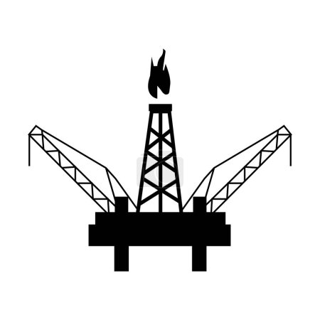 Ilustración de Plataforma petrolífera icono aislado sobre fondo blanco, industria petrolera - Imagen libre de derechos