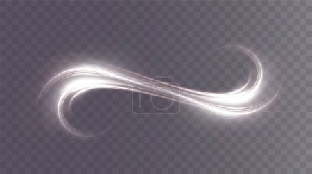 Illustration for Light white Twirl. Curve light effect of white line. Luminous white circle. - Royalty Free Image