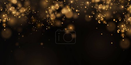 Ilustración de Navidad cayendo luces doradas. Polvo de oro abstracto mágico y resplandor. Fondo navideño festivo. Polvo ligero - Imagen libre de derechos