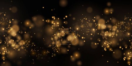 Illustration for Christmas falling golden lights. Magic abstract gold dust and glare. Festive Christmas background. Light dust - Royalty Free Image