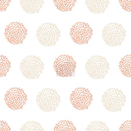 Illustration for Vector Baby Girl Pink Decorative Pom Poms Seamless Repeat Border Pattern. Great for nursery room, handmade cards, invitations, wallpaper, packaging, baby girl designs or baby shower. - Royalty Free Image