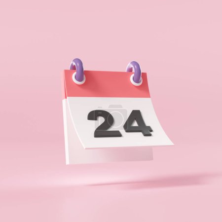 Photo for Minimal 3d daily calendar icon on pink background. 3d rendering - Royalty Free Image