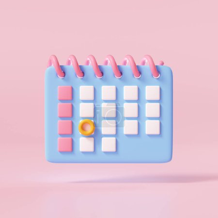 Photo for Minimal 3d calendar icon on pink background. 3d rendering - Royalty Free Image