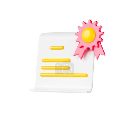 Foto de Icono de papel de certificación de posgrado sobre fondo blanco aislado, diploma. ilustración de renderizado 3d - Imagen libre de derechos
