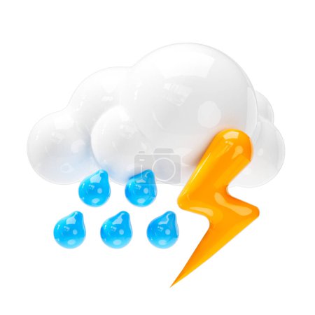 Foto de Nube de lluvia con relámpagos y gotas de lluvia, señal de pronóstico del tiempo - Imagen libre de derechos