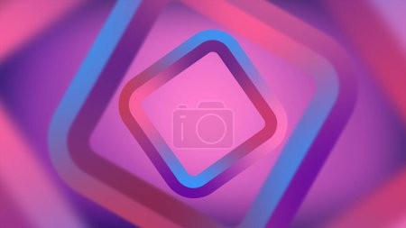 Large bright pink blue volumetric frames spin on a magenta background. Abstract neon purple pink juicy bright magenta blue squares, blurred. Geometric shapes center. 8k wallpaper 4k screensaver. 2k resolution. 