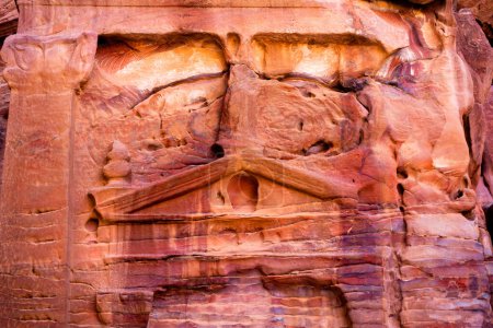 Photo for Detail of nabataean tomb facade in Petra,Jordan - Royalty Free Image
