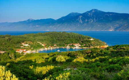 Photo for Coast of Samos island with small village,Greece - Royalty Free Image