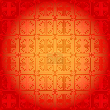 Ilustración de Chinese Pattern on gold glow light Background. - Imagen libre de derechos