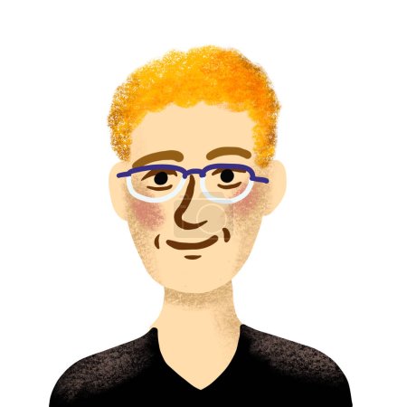 imagen de perfil dibujado a mano retrato usuario avatar de persona imaginaria aislado sobre fondo blanco