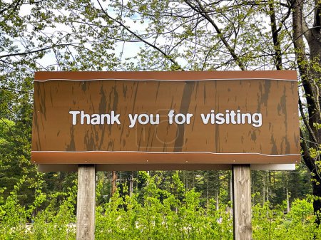 Photo for Warminster, England - May 2022: Thank you for visiting sign at the exit to a tourist resort - Royalty Free Image