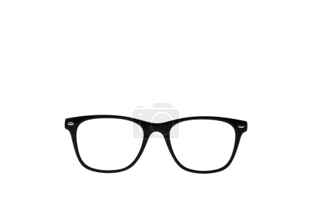 Photo for Pairs of glasses with Black frames isolated on a plain white background. Copy space. Eyesight concept. - Royalty Free Image