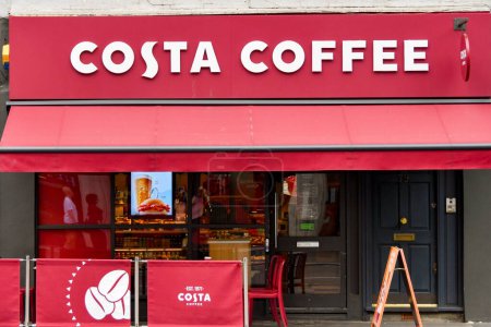 Photo for London, England, UK - 28 June 2023:  Front view of a branch of the Costa chain of coffee shops in central London - Royalty Free Image