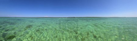 Panoramic view of clear waters of Biscayne National Park, Florida on clear sunny summer afternoon.