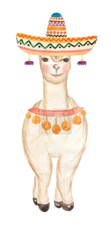 Foto de Linda ilustración Llama, perú acuarela animale. Alpaca Clipart para decorar diseños. - Imagen libre de derechos
