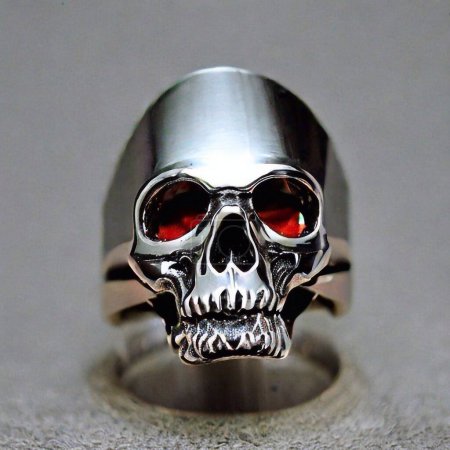 Foto de Metal ring human skull the head - Imagen libre de derechos