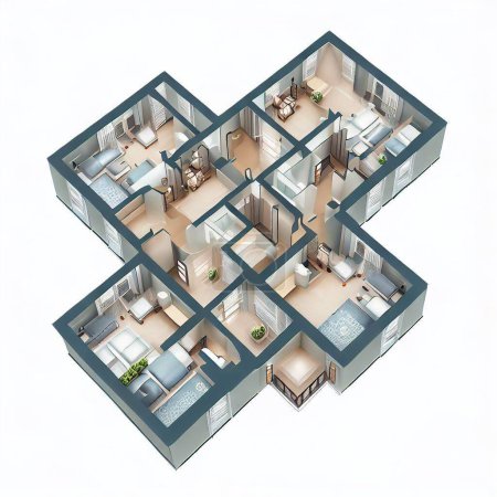Téléchargez les photos : Aménagement duplex d'un appartement dans une maison d'habitation - en image libre de droit