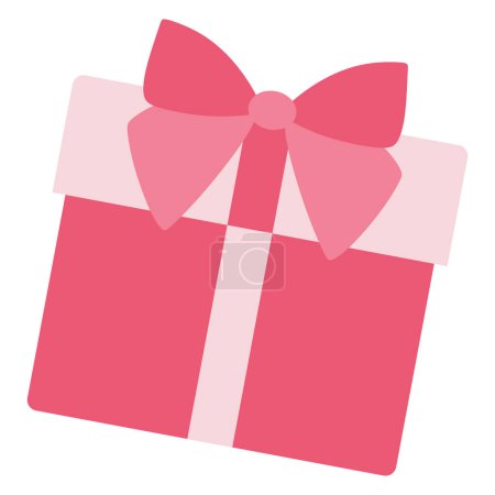 Ilustración de Ilustración vectorial de caja de regalo rosa con lazo de cinta. Regalo de celebración para el cumpleaños Día de la Madre, San Valentín o Día de la Mujer y otros días festivos. Objeto plano o de diseño de dibujos animados aislado sobre fondo blanco. - Imagen libre de derechos