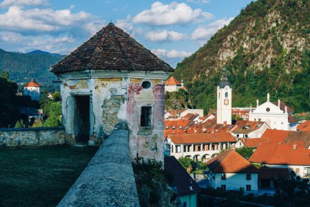 Alpenstadt Kamnik Altstadt. Blick von der Burg Zaprice. Europa, Slowenien