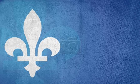 Foto de Provincia de Quebec Flor de Lys emblema fondo abstracto. Quebec es una provincia de Canadá. Textura de hormigón fondo - Imagen libre de derechos