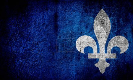 Foto de Provincia de Quebec Flor de Lys emblema fondo abstracto. Quebec es una provincia de Canadá. Textura de hormigón fondo - Imagen libre de derechos