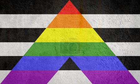 Photo for Straight Ally Flag banner background over concrete texture - Royalty Free Image