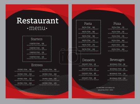 Illustration for Restaurant menu modern design layout dynamic design - Royalty Free Image