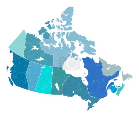 Ilustración de Blue Canada country map illustration with grunge grain texture vector - Imagen libre de derechos
