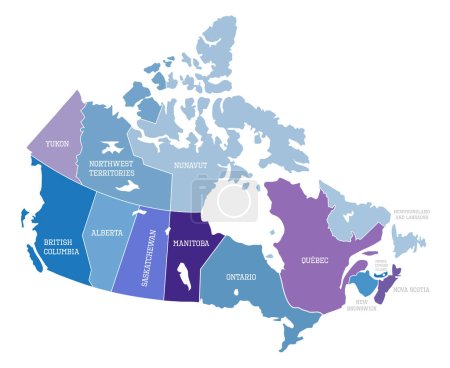 Canada country map illustration with country name