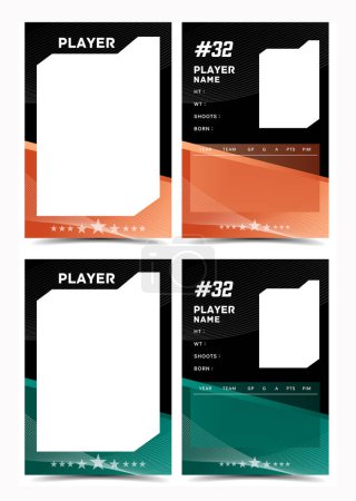 Photo for Sport player trading card frame border template design front and back for personnal information and performance - Royalty Free Image