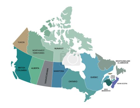 Ilustración de Canada country map illustration with country name - Imagen libre de derechos