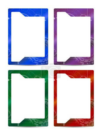 Photo for Futuristic techno abstract background card frame template design set - Royalty Free Image