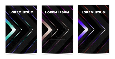Photo for Vector geometric triangular abstract background with grunge texture posters cover set - Royalty Free Image