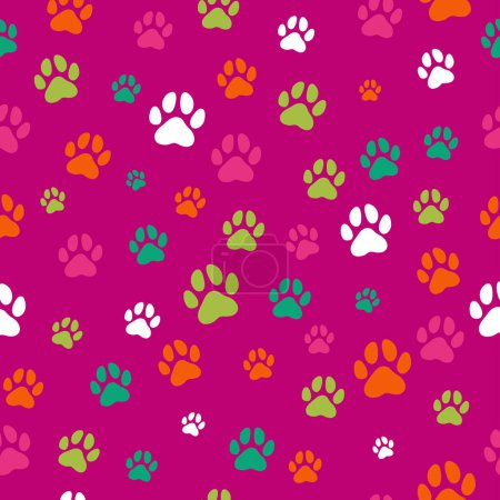 Photo for Dog paw footprint seamless pattern vector cute background illustration - Royalty Free Image