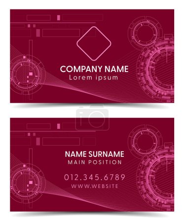 Photo for Red techno gear business card template background front and back - Royalty Free Image
