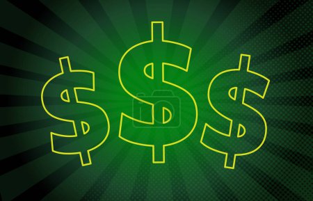 Photo for Neon green money cash financial symbol graphic concept background - Royalty Free Image