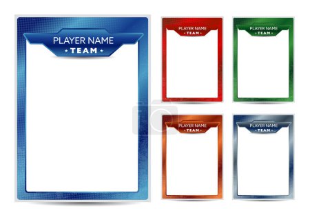 Photo for Sport player trading card picture frame border template design flyer set - Royalty Free Image