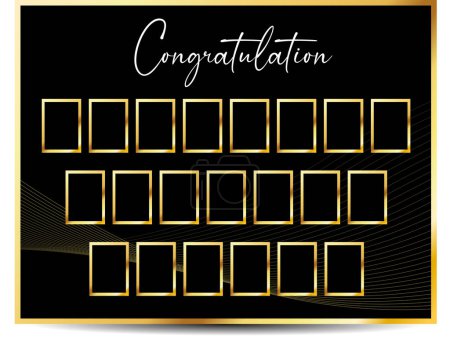 Photo for Golden graduation photo frame mosaic collage template - Royalty Free Image