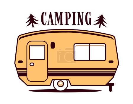 Photo for Retro camper trailer caravan silhouette concept vintage  design illustration vector with text - Royalty Free Image