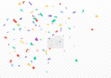 Téléchargez les illustrations : Éclatement Confettis colorés célébrations design isolé sur fond transparent - en licence libre de droit
