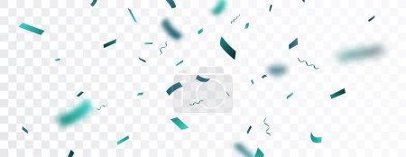 Illustration for Vector Illustration of Blue confetti and ribbon, isolated on transparent background - Royalty Free Image