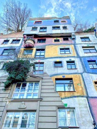 Photo for The famous Hundertwasser House on a cold winter day in Vienna, Austria, December 24th 2022 - Royalty Free Image