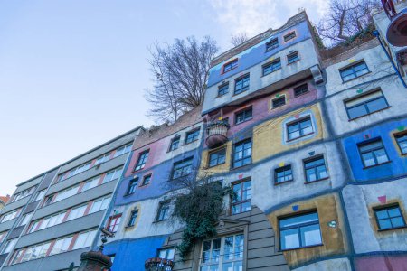 Photo for The famous Hundertwasser House on a cold winter day in Vienna, Austria, December 24th 2022 - Royalty Free Image
