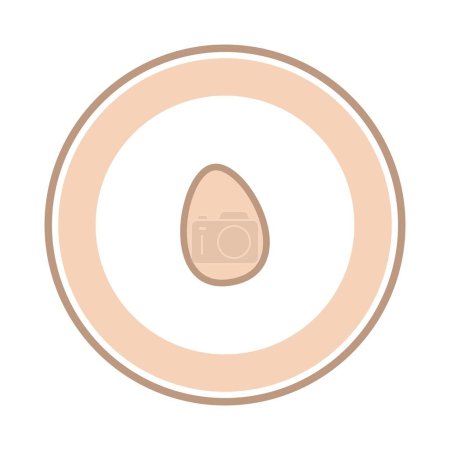 Illustration for Circular panel with fresh egg in flesh color on white background - Royalty Free Image