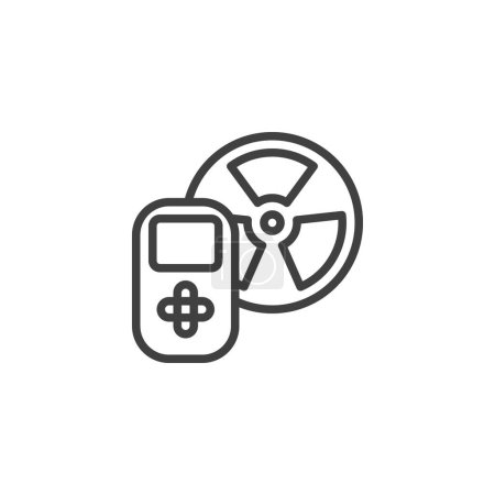 Illustration for Radiation detector line icon. linear style sign for mobile concept and web design. Radiation dosimeter outline vector icon. Symbol, logo illustration. Vector graphics - Royalty Free Image