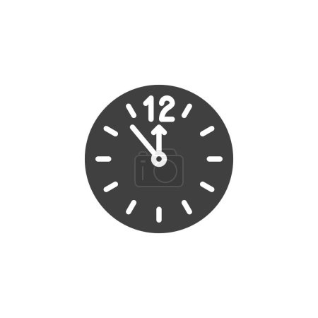 Illustration for New Year clock vector icon. filled flat sign for mobile concept and web design. Twelve oclock time glyph icon. Symbol, logo illustration. Vector graphics - Royalty Free Image